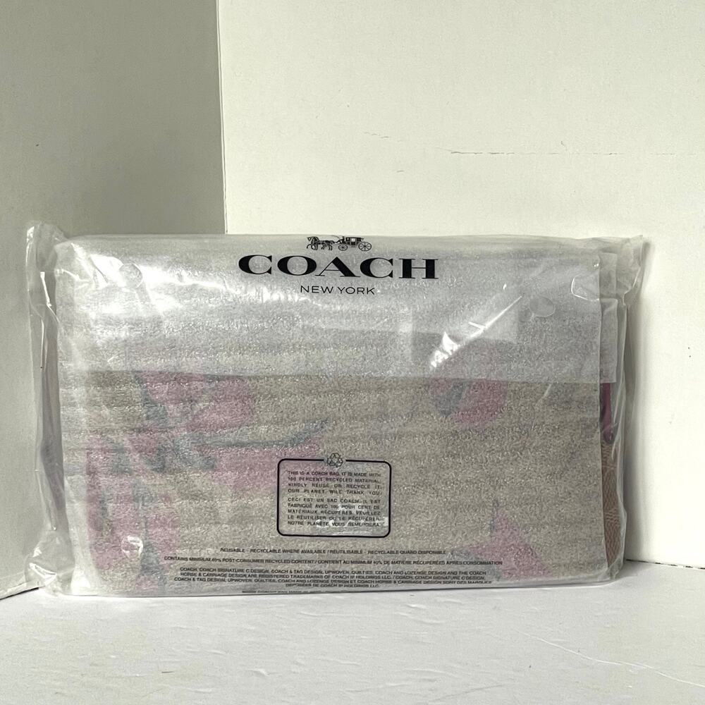 Coach CAA84 Double Zip Phone Wallet Red Bow Signature Canvas Wristlet - Picture 3 of 9